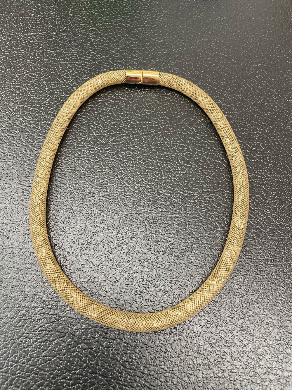 Swarovski Gold-Tone Mesh Tube Necklace